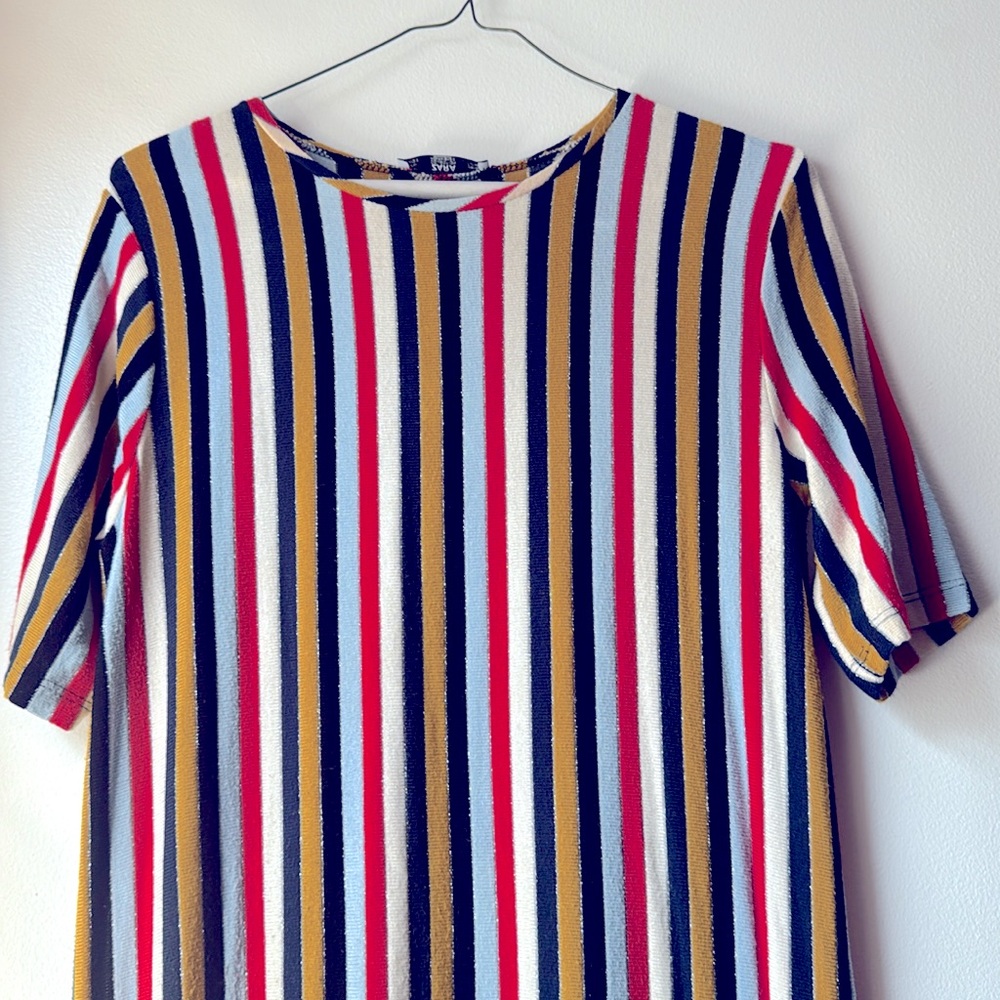 ZARA Stripe Maxi Shift dress Sz. Medium - Picture 3 of 10
